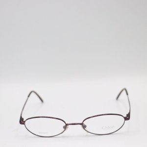Chloe Purple Small Thin Oval Full Rim Made In Italy Vintage Designer Glasses 48